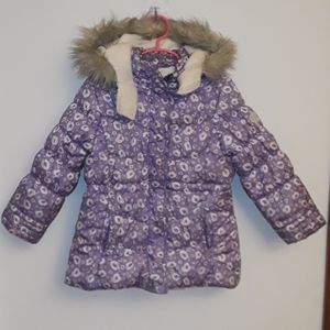 OshKosh B'gosh Girl's Purple Puffer Coat w/Detachable Hood Sz. 5/6